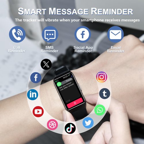 Fitness Tracker Step Counter with 24/7 Heart Rate Blood Oxygen Sleep Monitor, 1.47'' Activity Tracker & Smart Watches with 1 ATM Waterproof, Step Tracker Fitness Watch for Women Men Seniors (Black)