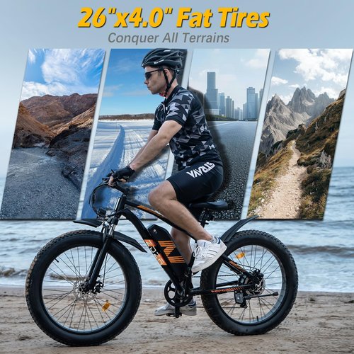 ZDZA Electric Bike, 26"x4.0" Fat Tire Electric Bike, 1500W Peak Motor, Electric Mountain Bike, 28 mph Top Speed, E Bike for Adults with 7 Speed and Dual Suspension (Black)