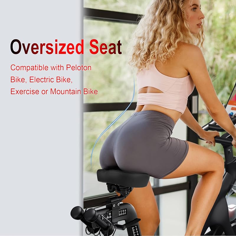 Oversized Bike Seat Cushion for Peloton, Extra Wide - Replacement Saddle (Variation: Oversized Seat Red)