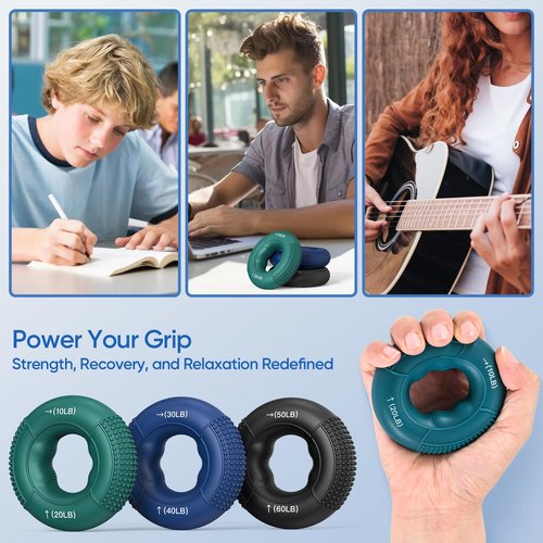 FitBeast Grip Strength Trainer, Finger Exerciser, Stress Balls for Adults, Hand Therapy for Strength, Recovery & Stress Relief, Forearm Strengthener for Men, Women & Seniors