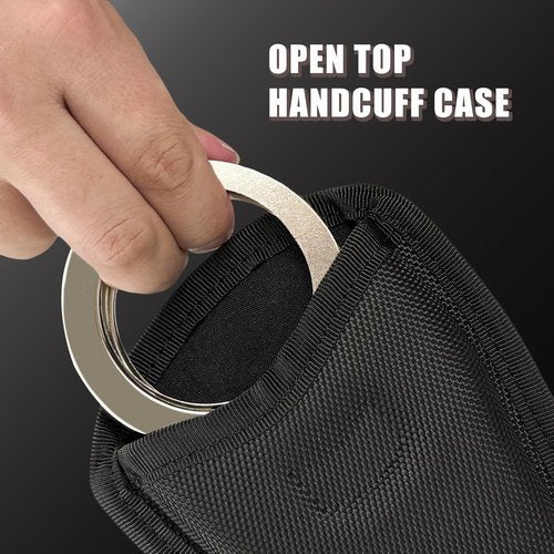 Open Top Handcuff Case, Handcuff Holder for Duty Belt, Nylon Cuff Pouch Law Enforcement Accessories (2 PCS)