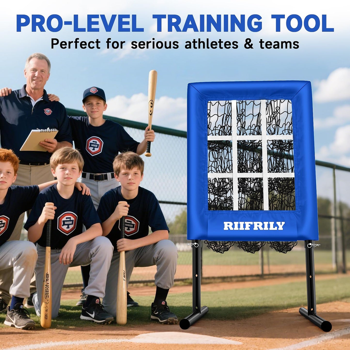 RIIFRILY 9 Hole Baseball Pitching Net with Pitching Target Pockets