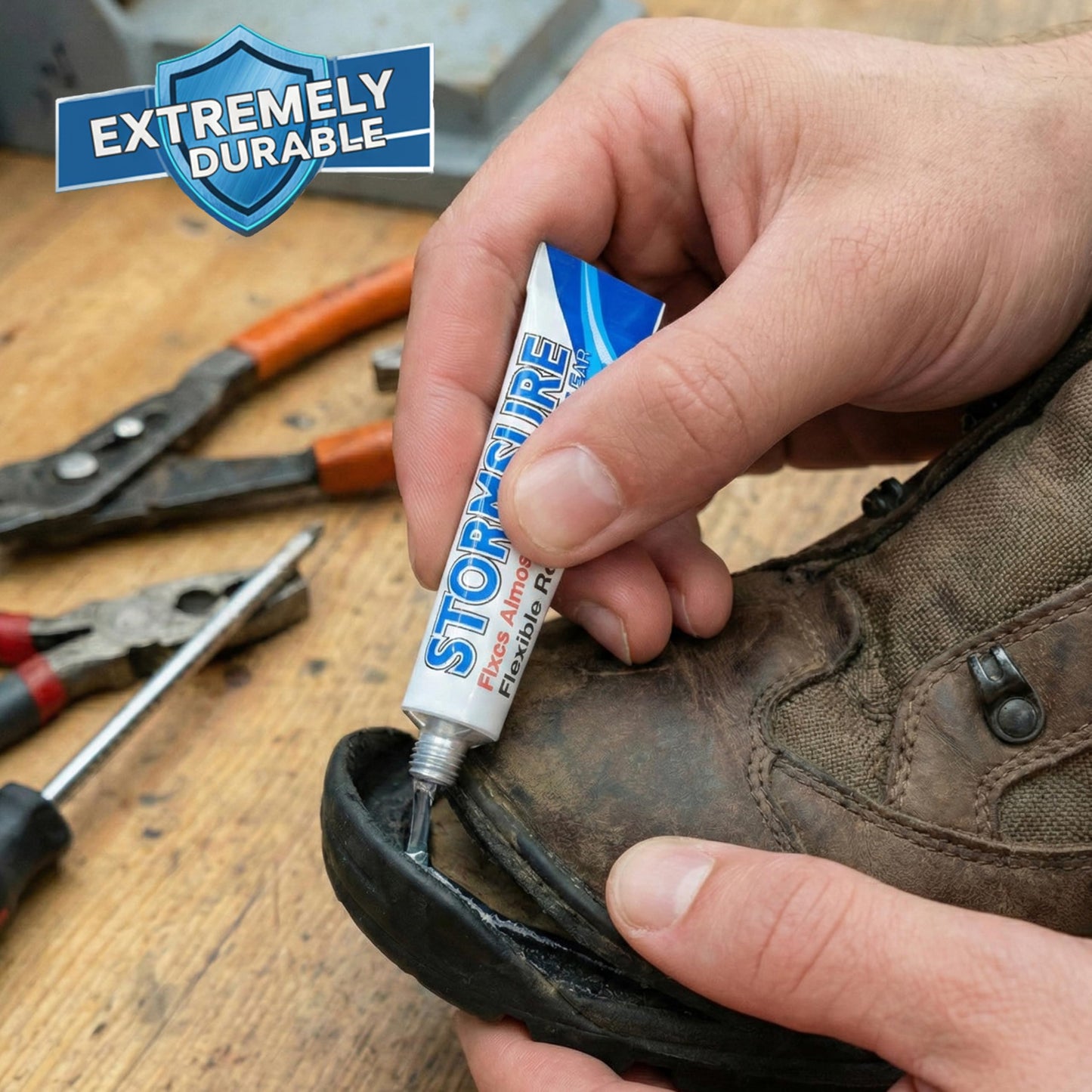 Stormsure Boot and Wader Waterproof Repair Kit - Strong, Durable and Flexible Repair for Soles, Uppers, Straps and More: Extend the Life of Your Footwear