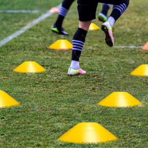 JellyArch Agility Training Equipment Soccer Speed Training Includes 4 Adjustable Soccer Agility Poles 4 Agility Hurdles 6 Soccer Cones for Youth Adults Athletes Football Soccer Training (Yellow)