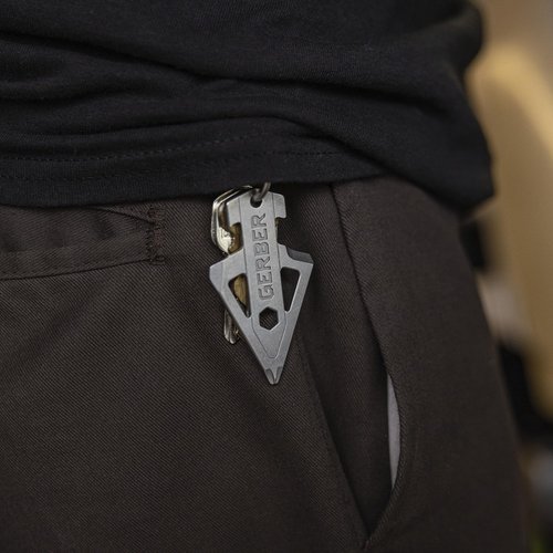 Gerber Gear Broadhead Keychain 5-in-1 Multitool, Clips to Pocket or Keychain with Bottle Opener, Flat Head Driver, Package Opener, Cross Driver and 1/4" Socket, EDC Gear for Everyday Carry