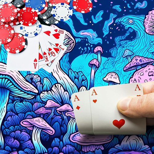 Fascinating Mushroom for MTG & TCG Playmat Mouse Pad,BFDHGQZC 24" x 14" Game Mat for MTG/RPG/CCG Trading Card Game Playmats Table Mat Perfect for Card Games Video Games Computer Office