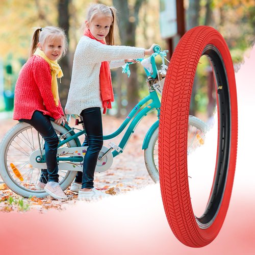 BALINGE 20 x 2.125 Bike tire with Tube 2 Pack 20 Bike tire Kids Bike Folding Replacement Tires Fits Most Kids Bikes,BMX Tires 20 inch,Red/2 Tires 2 Tubes 2 Levers, 20 Inch