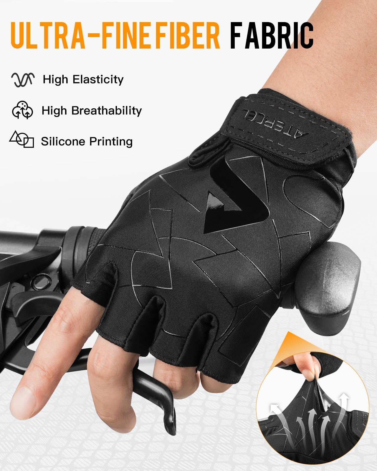 ATERCEL Cycling Gloves, Bike Gloves for Men Women, Bicycle Gloves for Cycling, Workout, Gym, Training, Weight Lifting Outdoor, Dirt Bike, Mountain Bike, and Riding (Black, Medium)