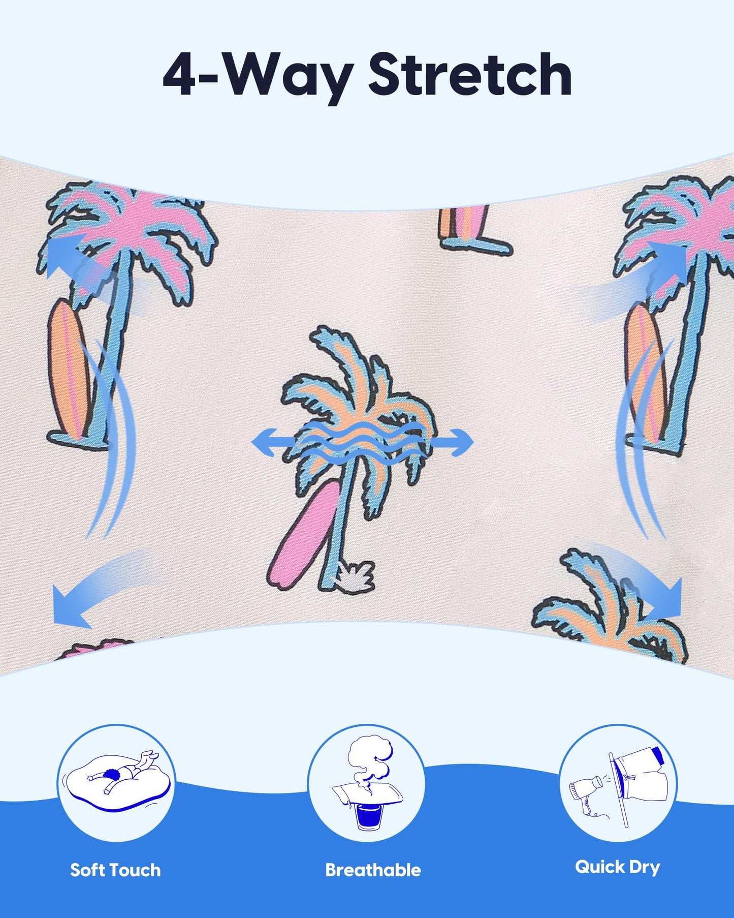 maamgic Boys Swim Trunks with Compression Liner Quick Dry Swim Shorts Anti-Chafe Boy Bathing Suit with Boxer Brief Toddler Swimsuit Coconut White 10/12