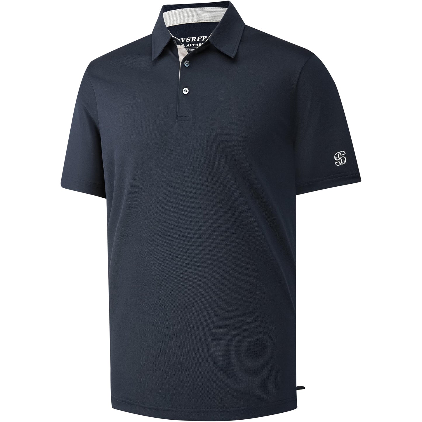 Srysrfp Mens Pique Polo Shirts for Men Short Sleeve Performance Moisture Wicking Quick Dry Casual Sport Collared Golf Shirts for Men, XL Navy