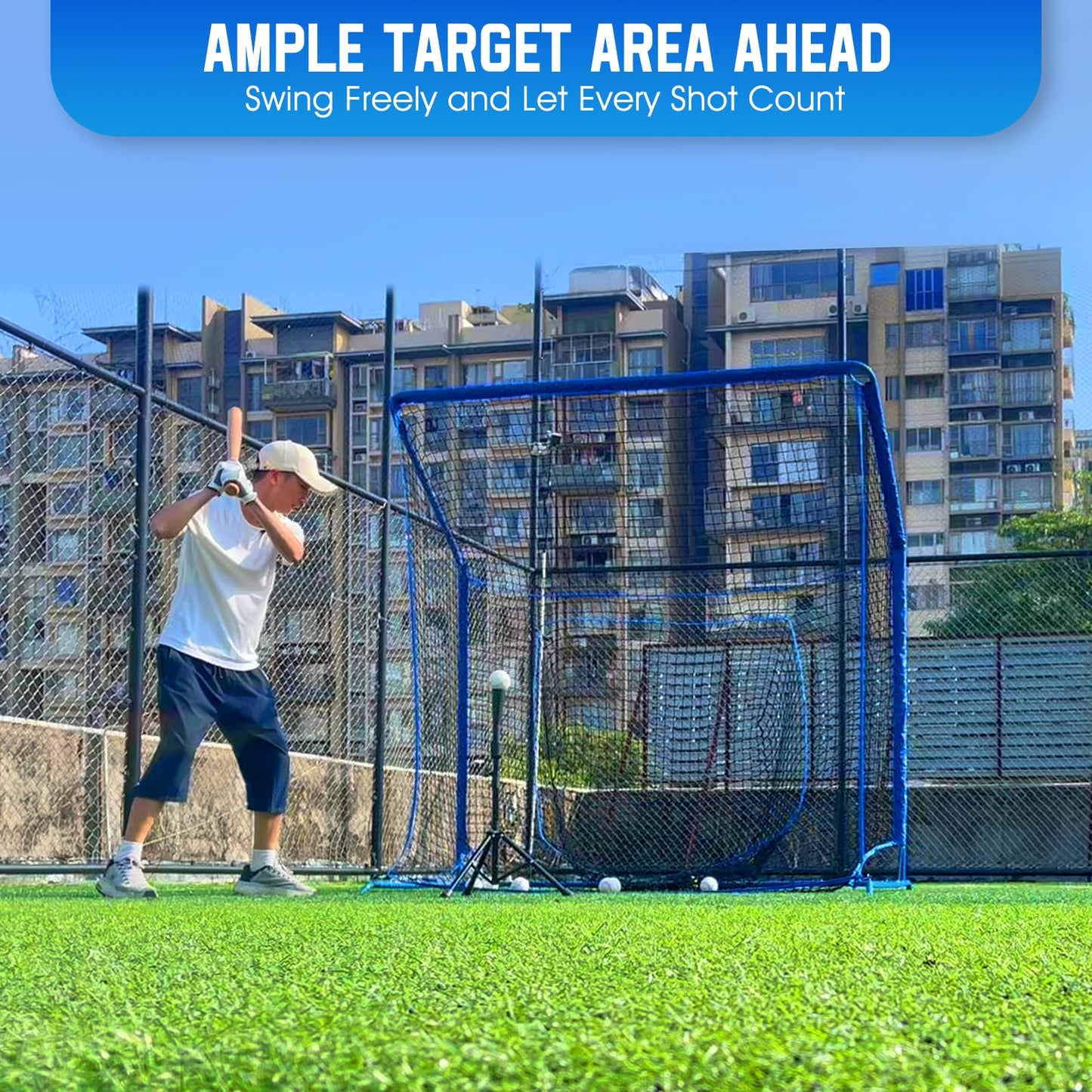 Baseball Softball Net with Blocking System, 6x6ft Batting Cage Practice Net