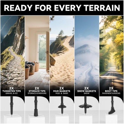 Collapsible Hiking Poles Folding Trekking Poles Walking Stick Lightweight Aluminum Hiking Gear with Metal Quick Lock,Cork Handle,Adjustable 2 PC Stick for Seniors Women Men