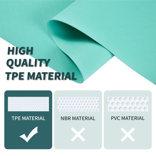FLEXISPOT Yoga Mat, Exercise Yoga Mat with Non-Slip Design, Professional TPE Exericise Mat, 72" x 24" Multi-Purpose Workout Mat for Women, Pilates Fitness and Floor Exercises.