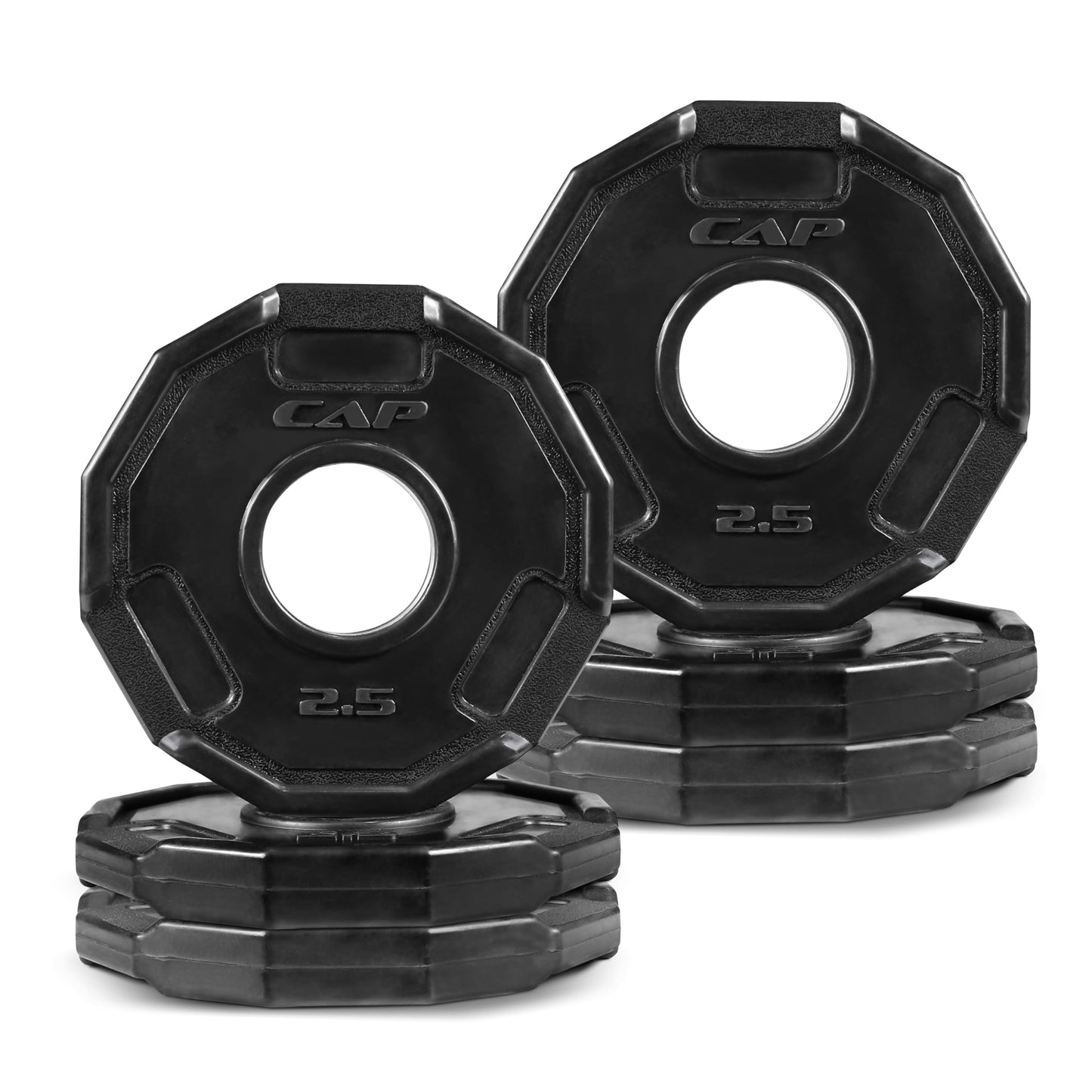CAP Barbell 5 Lb 12-Sided Rubber Coated Olympic Weightlifting Grip Plate – SET (5 lb x 4)