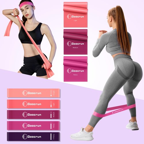 Goocrun Pilates Ring Set Exercise Equipment with Exercise Bands Resistance Bands Set, Pilates Ball, Sliding Disks – Workout Equipment Home Gym Includes Complete Fitness Poster (Purple)
