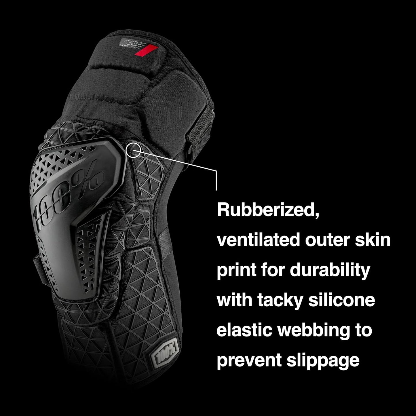 100% Surpass Mountain Biking Knee Pad - MTB & BMX Protection - Heavy Duty Hard Plastic and Smartshock Impact Absorbing Foam Padding