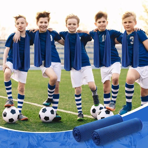 Hosuly 30 Pack Cooling Towels, 40"x12" Ice Breathable Soft Chilly Sweat Rag Microfiber Workout Rags for Gym Cooling Towels for Neck and Face for Yoga Golf Sport Running(Dark Blue)