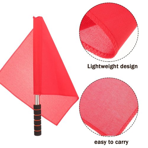 BESPORTBLE Referee Flag Hand Flag Red and Green Flag Sponge Handle Special Patrol Linesman Linesman Flag Performance Official Flag for Sports Events Soccer Football Hockey Training Match