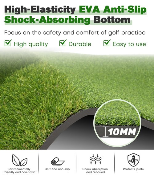 Premium Dual-Turf Golf Mat: 5x4ft Thickened for Backyard, Driving Range, Indoor & Outdoor Practice Hitting, Swing & Chipping, Ideal Gifts for Men Dad