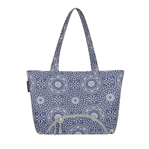 Explore Land Yoga Bags for Women with Large Pocket Pilates Tote Bag for Gym Beach Workout - Fits Water Bottles and All Size Mats(Blue)