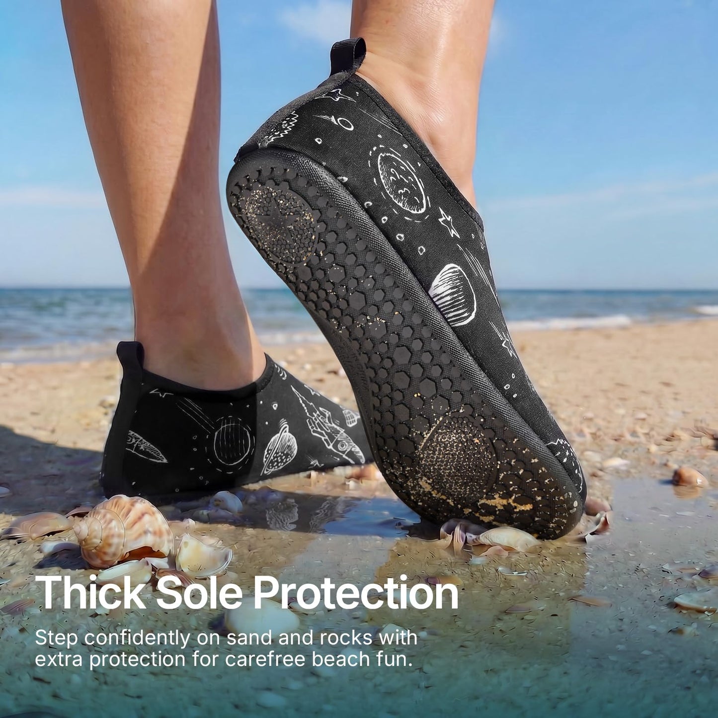 Water Shoes for Women Men Quick-Dry Aqua Socks Swim Beach Barefoot Yoga Exercise Wear Sport Accessories Pool Camping Must Haves Adult Youth Size 13-14Women/12-13Men