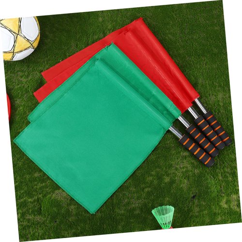 Toddmomy Competition Referee Flags 4pcs Red Green Hand Flags Sports Race for Football Volleyball Rugby