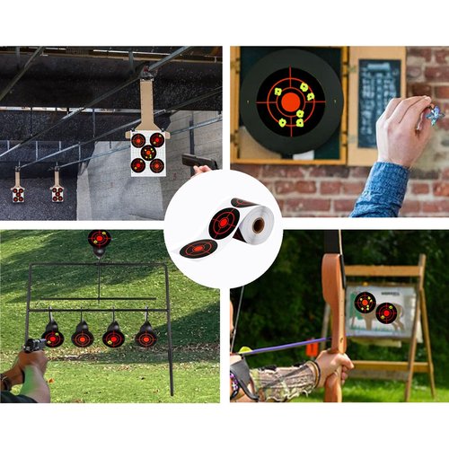 Splatter Targets 3 Inch 250PCS Reactive Papers Target Stickers 3in Self Adhesive Target Roll for BB Gun, Pellet Gun, Airsoft, Rifle Indoor and Outdoor Shooting Range