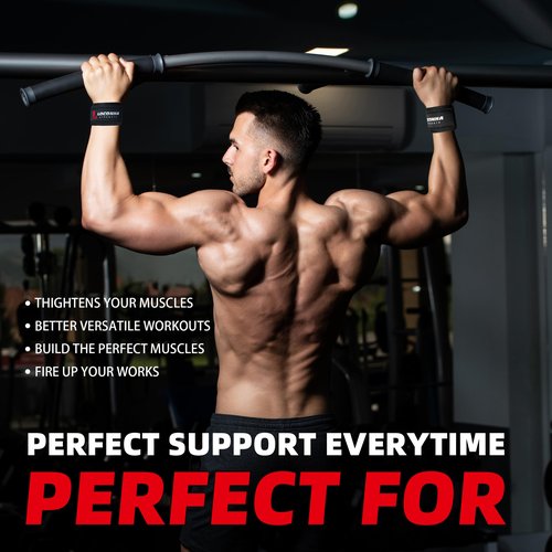 LOCONHA 2 Pair Lifting Straps for Weightlifting, Bodybuilding, Strength Training with Neoprene Cushioned Wrist Padded - 20 inch Cotton