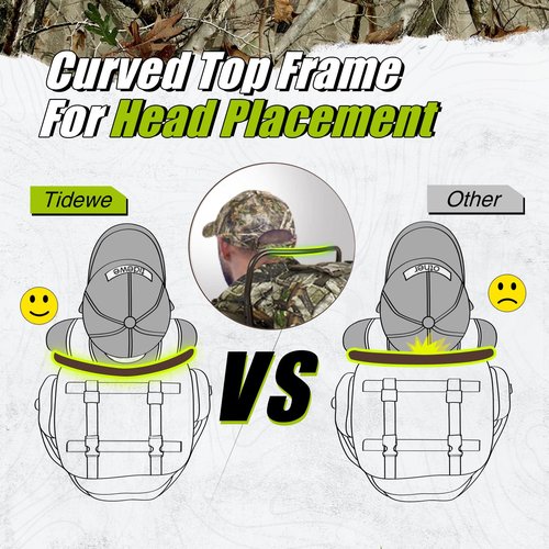 TIDEWE Hunting Backpack 5500cu with Frame and Rain Cover for Bow/Rifle/Pistol (Next Camo G2)