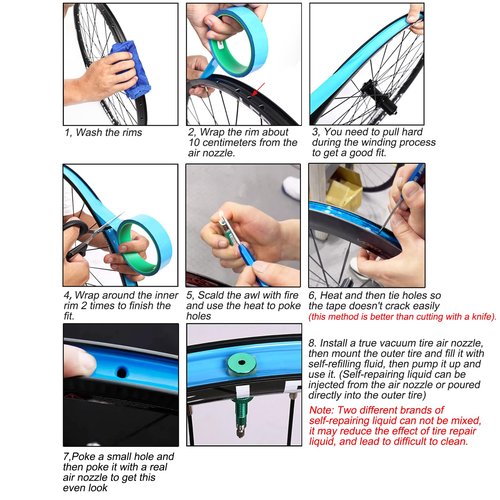 SONZUIA Tubeless Bike Rim Tape 700C Advanced, Width 21/23/25/27/29/32/35mm x Length 10m Bicycle Rim Tape Blue, Bicycle Rim Protector Strips Liner for MTB/Road Rim Wheel