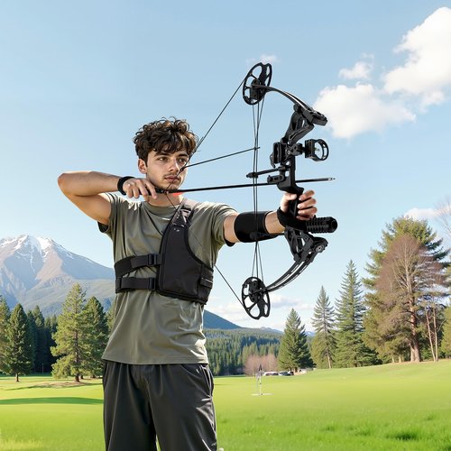 VEVOR Compound Bow Archery, Adjustable 19-30 in Draw Length Compound Bow Package for Beginner, 19-70 Lbs Draw Weight Archery Bows and Arrow Set, Right Hand Kit with Hunting Equipment, 320 fps, Black