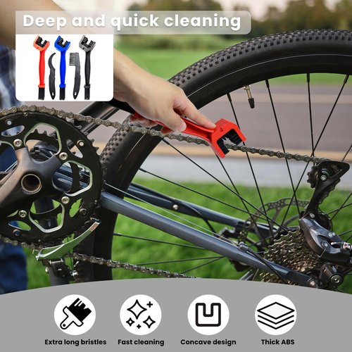 5 Pcs Bike Chain Cleaner Kit, Bike or Motorcycle Chain Washer, Bicycle Chain Cleaning Brush Tool, Bike Cleaner Scrubber Gear Brush Maintenance Tools, Motorcycle Washer Cleaner Brush