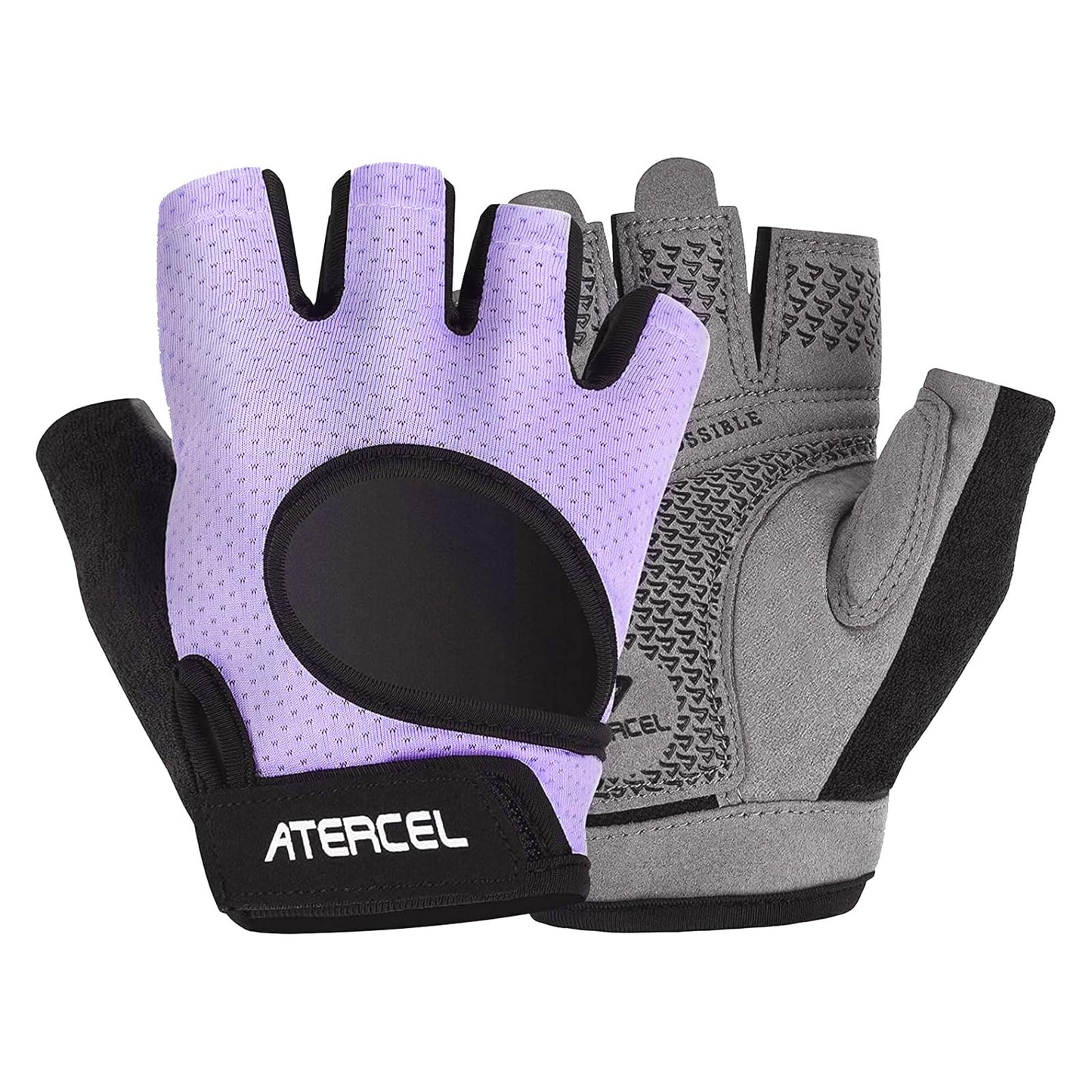 ATERCEL Weight Lifting Gloves Full Palm Protection, Workout Gloves for Gym, Cycling, Exercise, Breathable, Super Lightweight for Men and Women(Violet, M)
