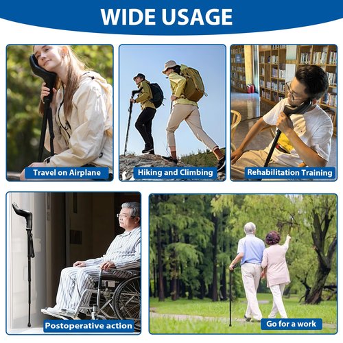 Trekking Poles with Hand Pillow Grip, 2 Pack Collapsible Hiking Poles for Adults & Seniors, Foldable Walking Sticks for Camping & Travel, Anti-Shock Aluminum Alloy with Carry Bag