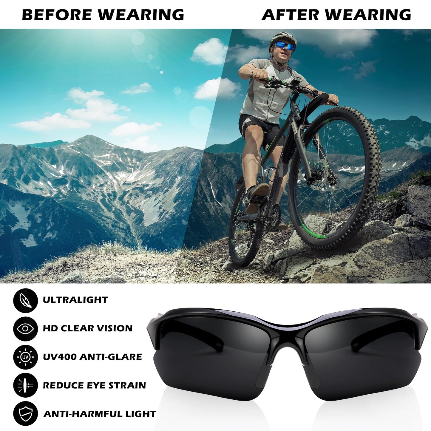 GGSTDDUP 4 PACK Polarized Sport Sunglasses for Women Men Mixed Colors