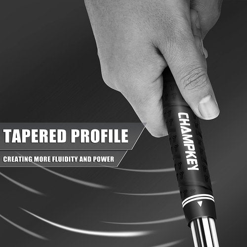 CHAMPKEY WRAP-Y Rubber Golf Grips 13 Pack Come with All Repair Kits - High Feedback and Traction Golf Club Grips(Midsize, Black)
