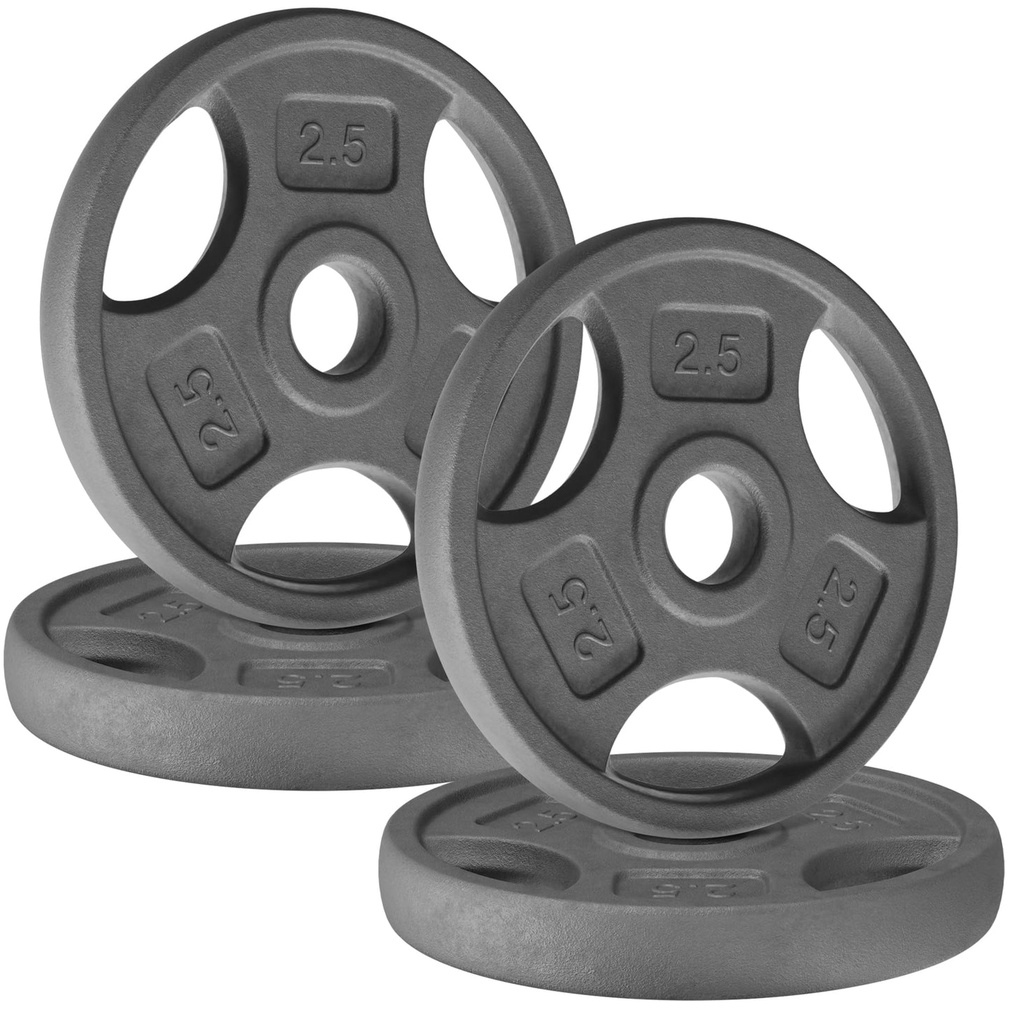 Yes4All 1 Inch Grip Cast Iron Weight Plates for Dumbbells – Standard Weight Plates - 2.5lb - 4pcs
