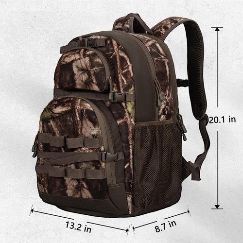 OUUTMEE Hunting Backpack, Camo Outdoor Hunting Pack for Bow or Rifle with Holder for Hunting, Camping, Hiking