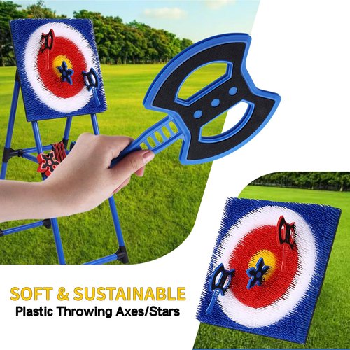 Stiatu 8-Pack Throwing Axes for Bristle Target ??Red & Blue Durable Plastic Axes Set, 4-Dart Set per Color