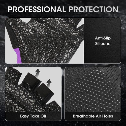 HTZPLOO Workout Gloves for Men Women,Weight Lifting Gloves for Exercise, Gym Training, Fitness,Breathable and Excellent Grip (Purple, Medium)