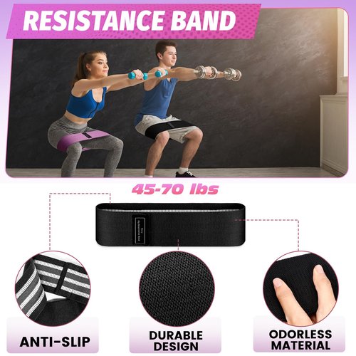 Turakun Gym Barbell Pad Set: Hip Thrusts Pad for Squats Ankle Strap for Cable Machine Hip Resistance Band Weight Lifting Strap and Carry Bag Gym Equipment Accessories, Black