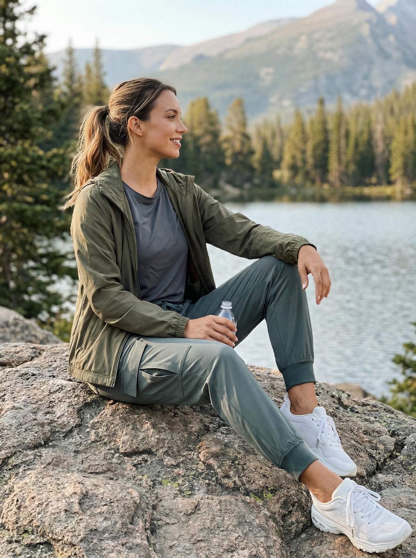 Libin Women's Cargo Joggers Lightweight Quick Dry Hiking Pants Athletic Lounge Casual Travel, Metropolis Gray XL