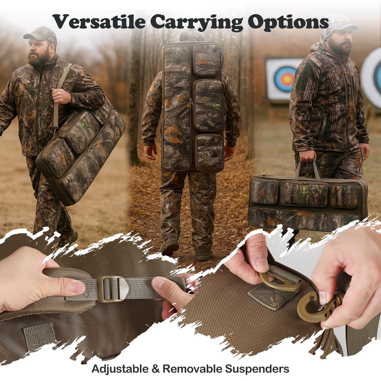 Wild Cedar Soft Compound Bow Case, Archery Bag with Arrow Pockets and Adjustable Straps,Durable Compound Bow Backpack with Soft Padding and Zipper, Carrying Archery Case for Storge and Protection