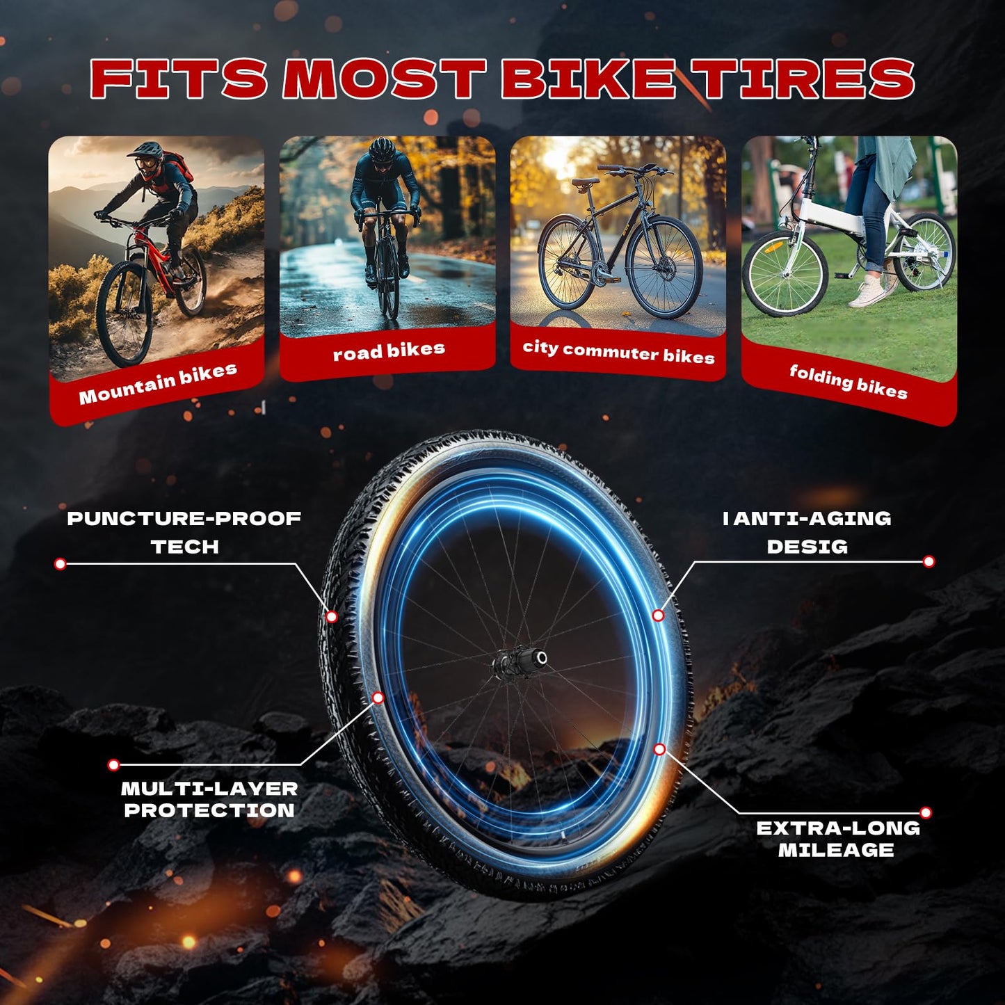 2-Pack 18" Bike Tubes 18x1.75/2.125 Butyl Rubber Bicycle Inner Tubes with 32mm Schrader Valve for Kids/Road/Mountain Bike Tire Tubes