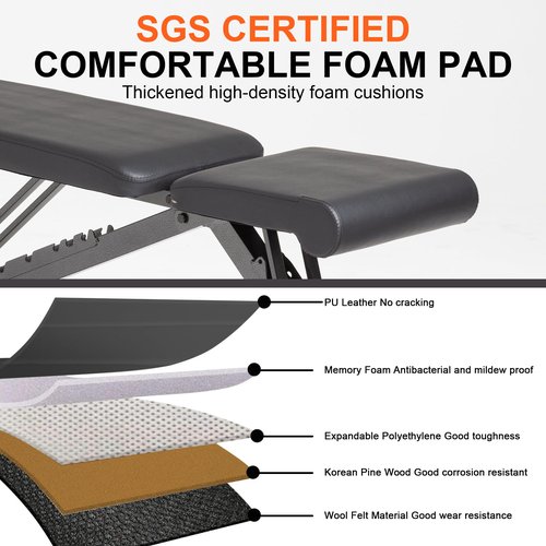 BARWING Adjustable Weight Bench for Home Gym,700LBS Foldable Incline Bench for Full Body Workout Easy Assembly Training Decline Bench