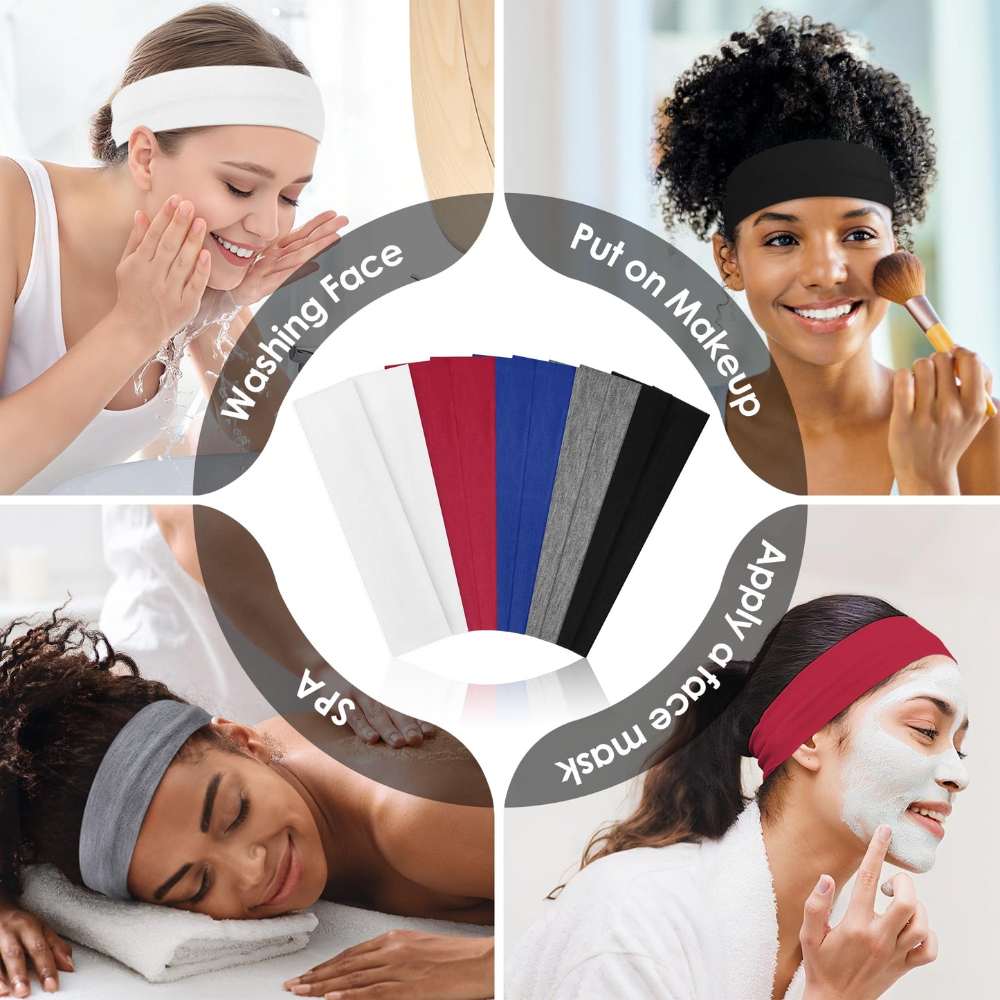 10 PCS Headbands for Women - Fashion Non Slip Cotton Headbands for Women and Men Perfect for Sports and Outdoor Activities in Summer,Including Running, Yoga, Cycling, Gym Workouts