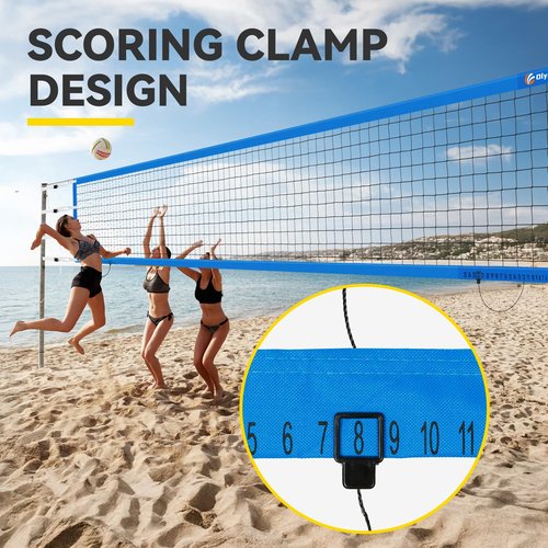 Professional Volleyball Net with Aircraft Steel Cable, Scoring Design - Anti-UV & Heavy Duty for Outdoor, Backyard, Pool, Schoolyard, Beach - Portable 32 * 3FT Volleyball Net with Storage Bag