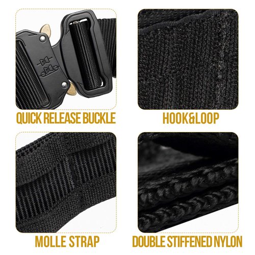 VISMIX Tactical Belt, Quick Release 1.75" MOLLE Battle Belt with Inner Belt and Anti-Slip Pad- Heavy Duty Battle Belts