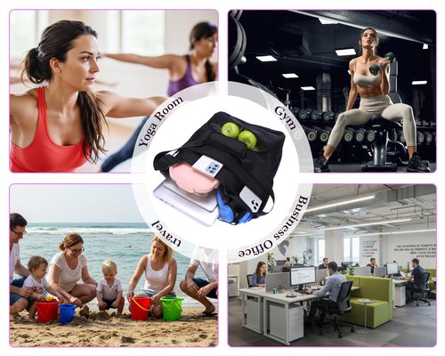 Hiolpen Yoga Bag for Women Large Gym Bag Fit All Your Stuff,Workout Bag with Compartments Pilates Bag,Suitable for Gym Yoga Pilates Travel,Waterproof Yoga Mat Bag, Black Grey Yoga Mat Bag with Pockets
