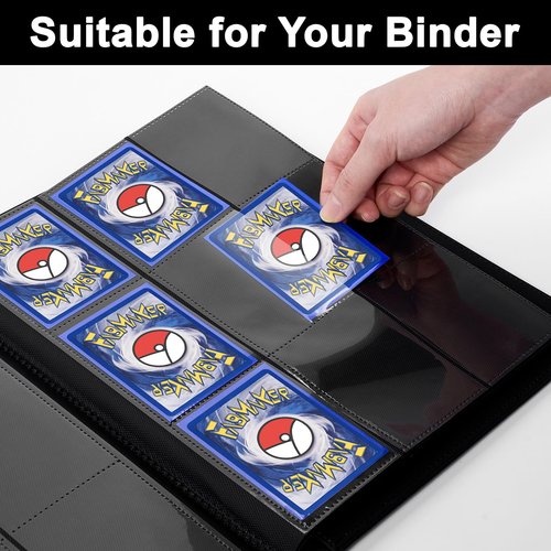 Black MTG Card Sleeves 200 Pack, Standard Card Sleeves Sturdy MTG Matte Back Finish, Perfect Shuffling - Protect All Your Trading Collectible Cards by Fabmaker, Never Tear 66x91mm
